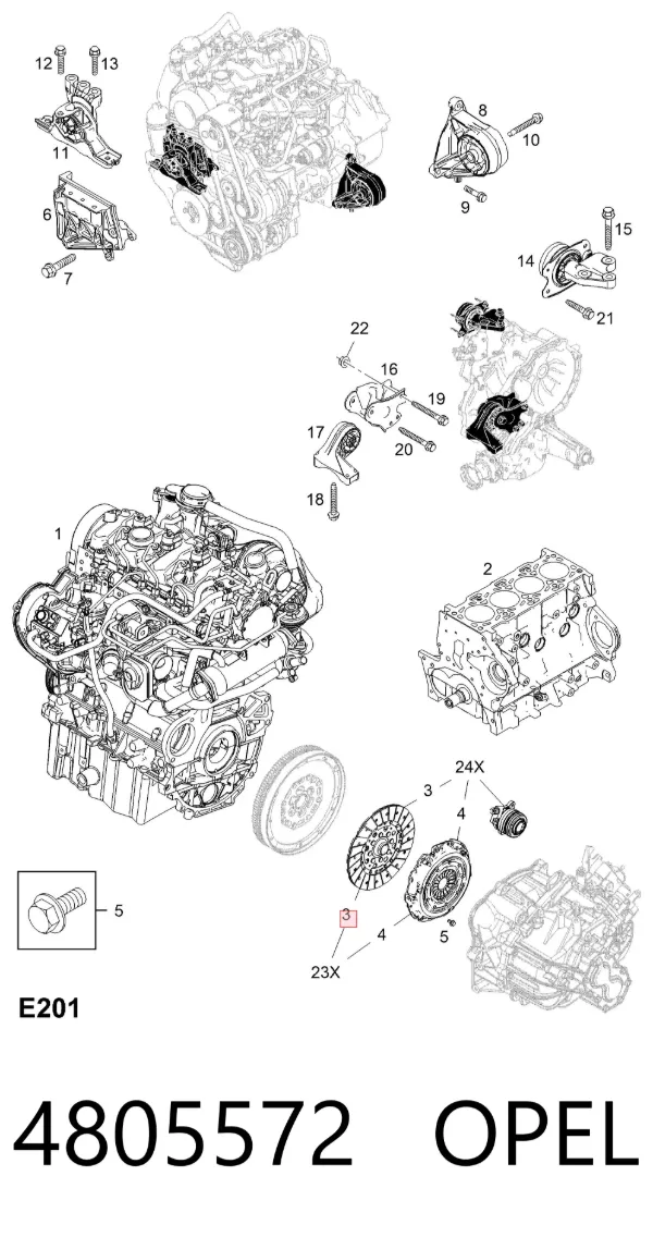 Сцепление 4805572 Opel