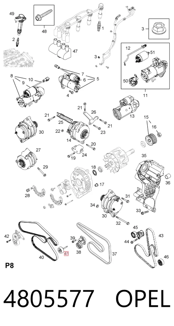 Паразитный ролик ГРМ 4805577 Opel