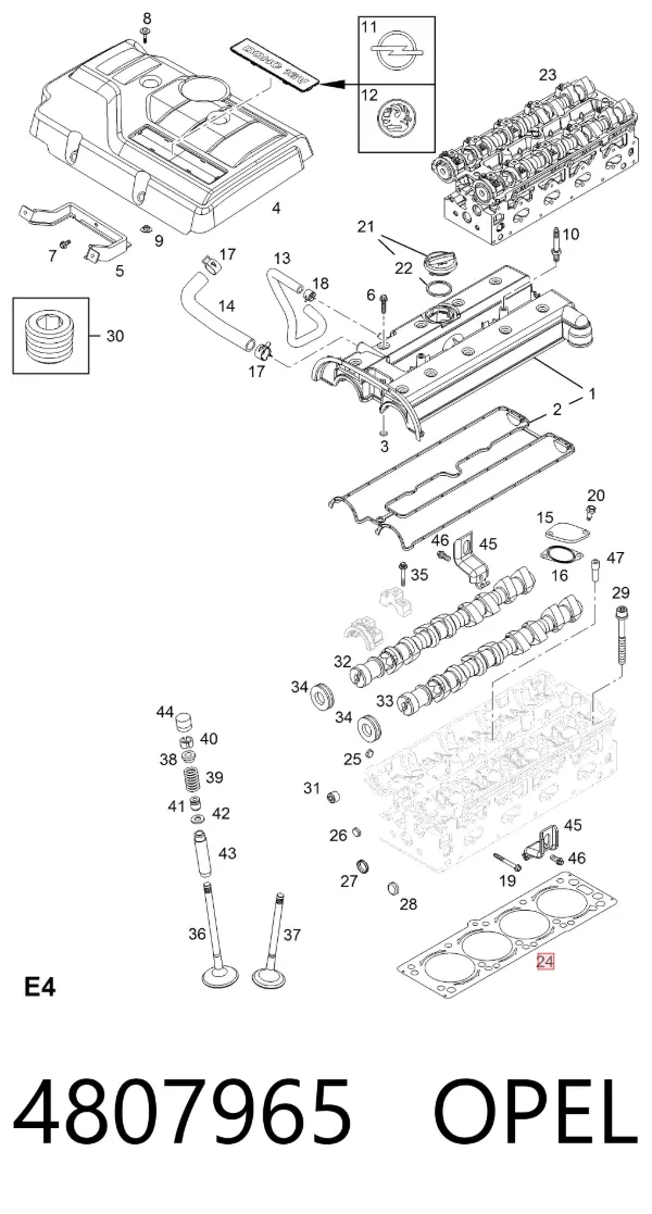 Прокладка ГБЦ 4807965 Opel