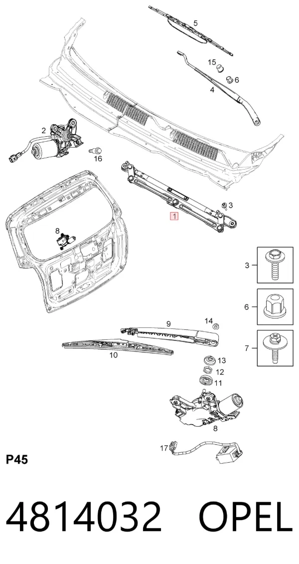 Трапеция дворников 4814032 Opel