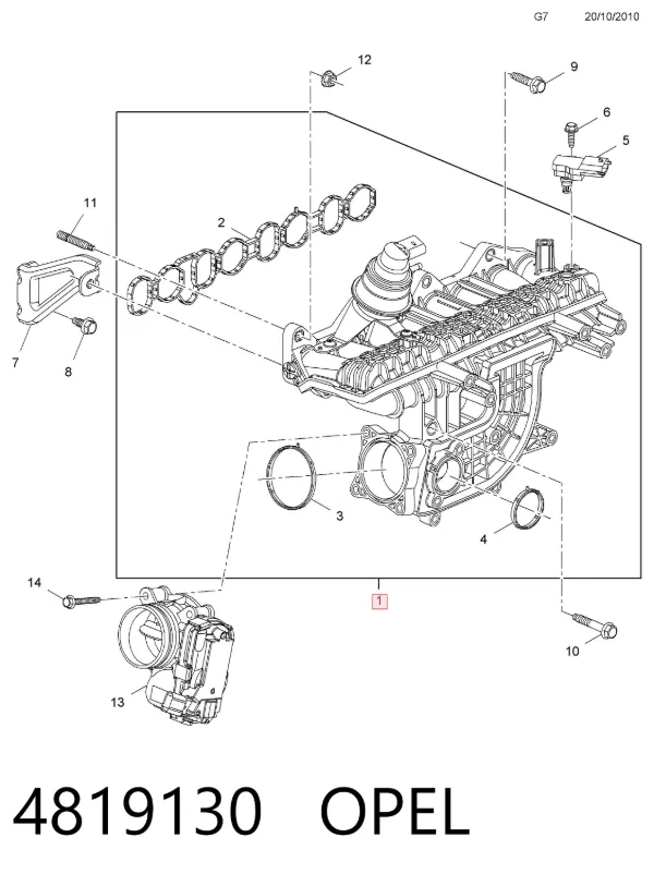 Впускной коллектор 4819130 Opel