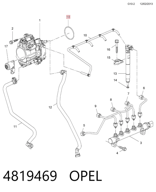 Уплотнительное кольцо, универсальное 4819469 Opel
