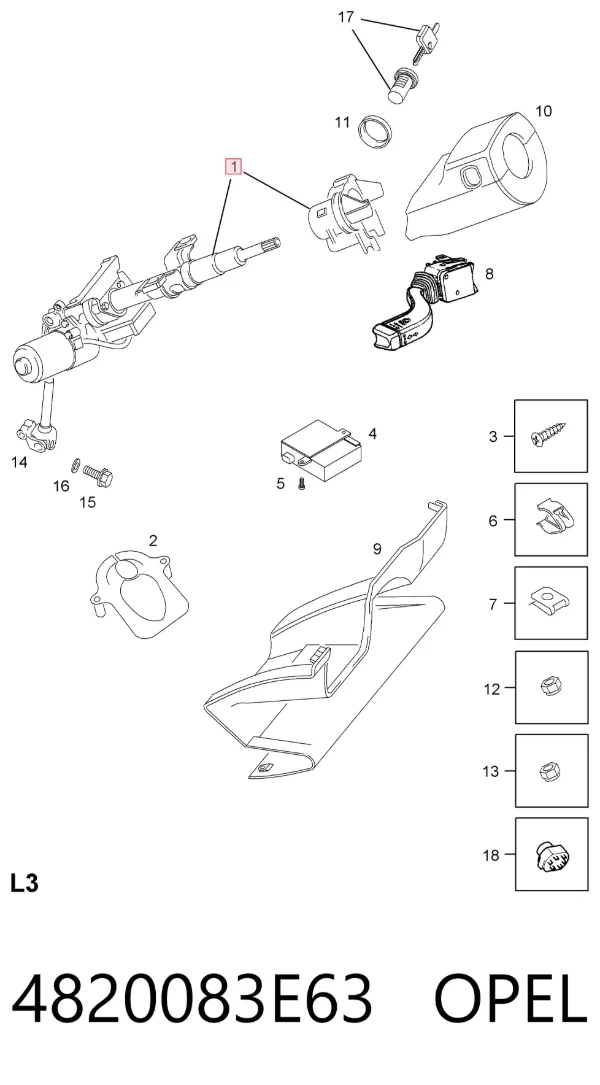 Рулевая рейка 4820083E63 Opel