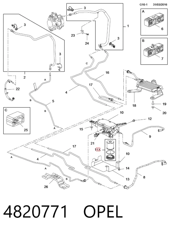 Топливный фильтр 4820771 Opel