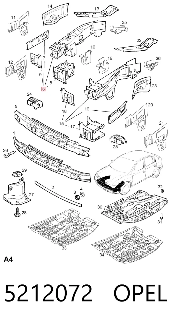 Лонжерон правый 5212072 Opel