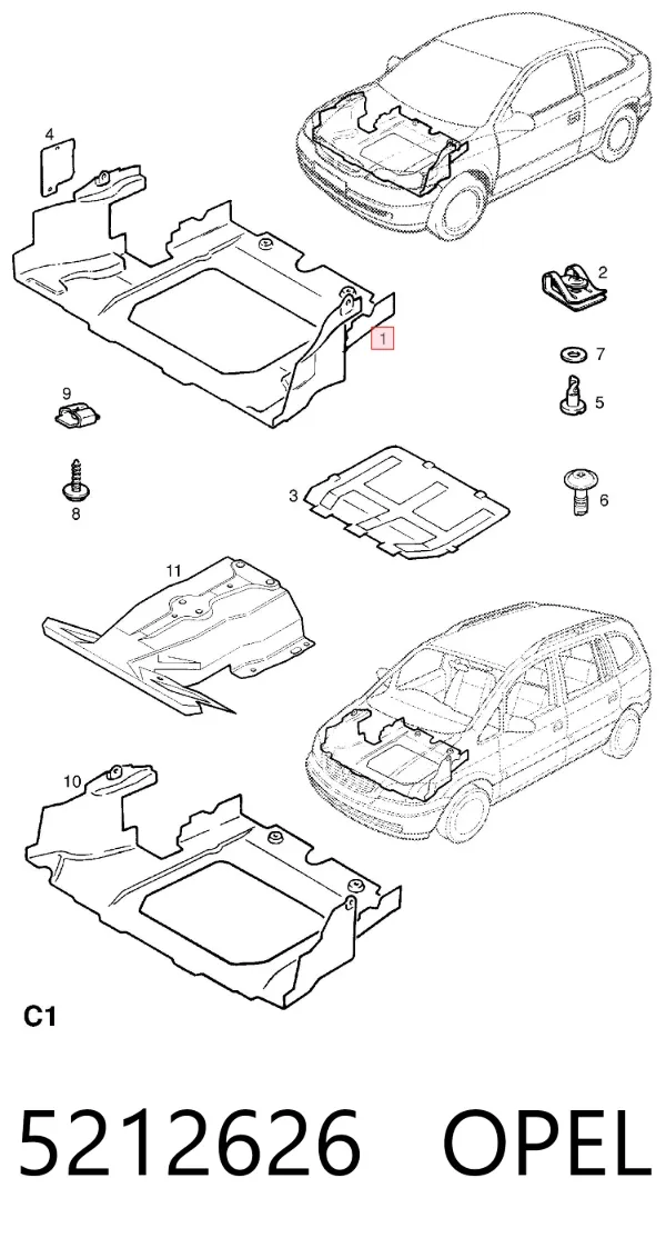 Защита двигателя 5212626 Opel