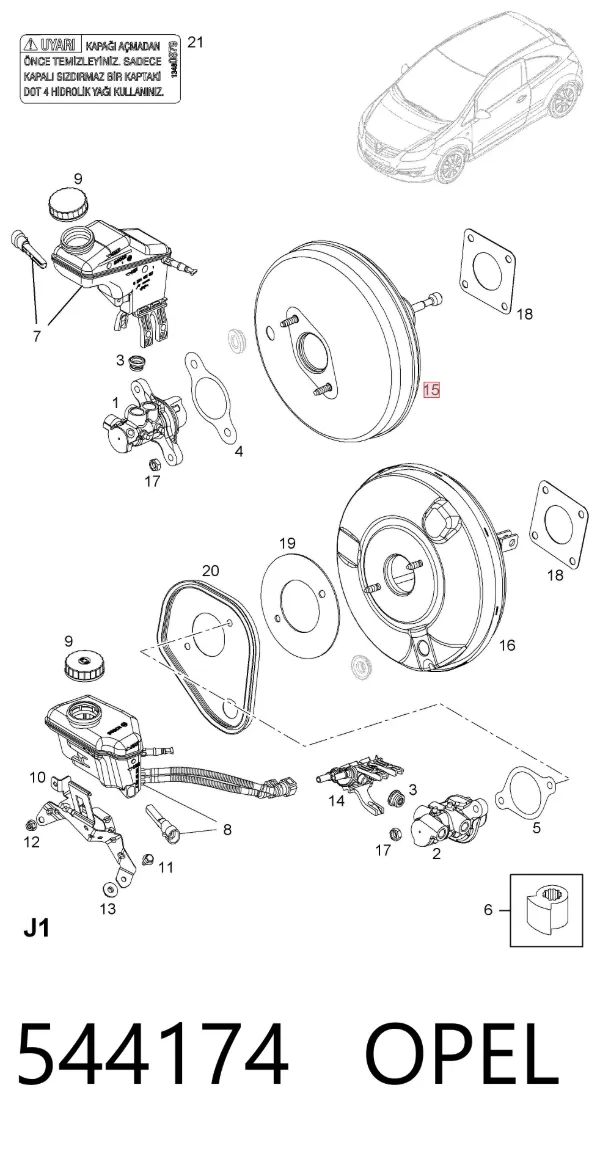 Усилитель тормозов 544174 Opel