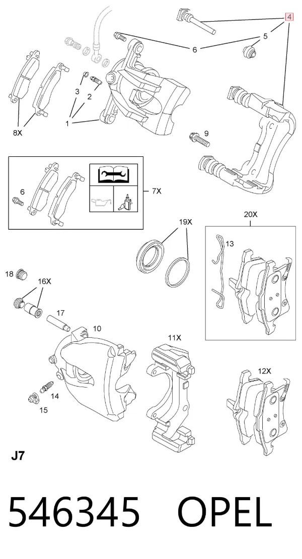 Скоба суппорта 546345 Opel
