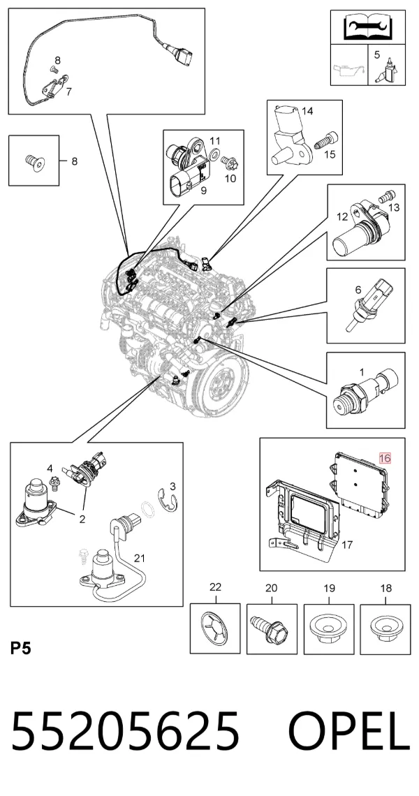 Блок управления двигателем 55205625 Opel
