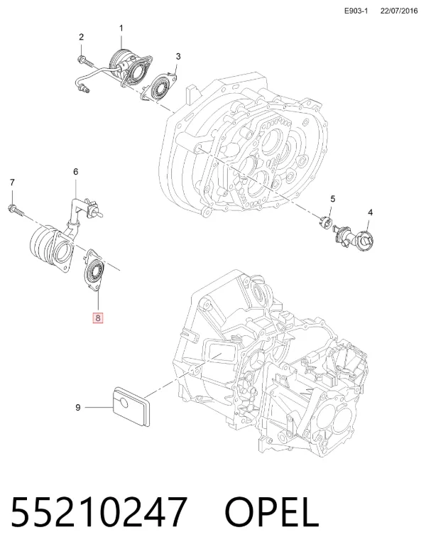 Сальник АКПП/КПП (входного/первичного вала) 55210247 Opel