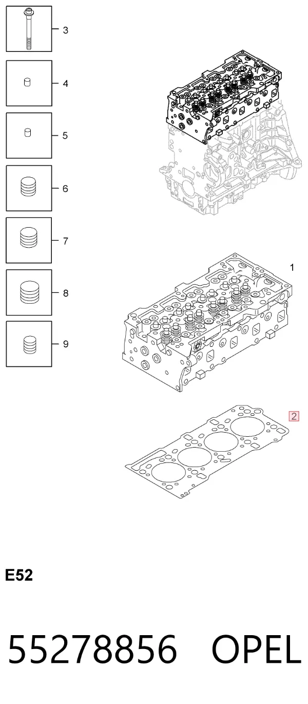 Прокладка ГБЦ 55278856 Opel