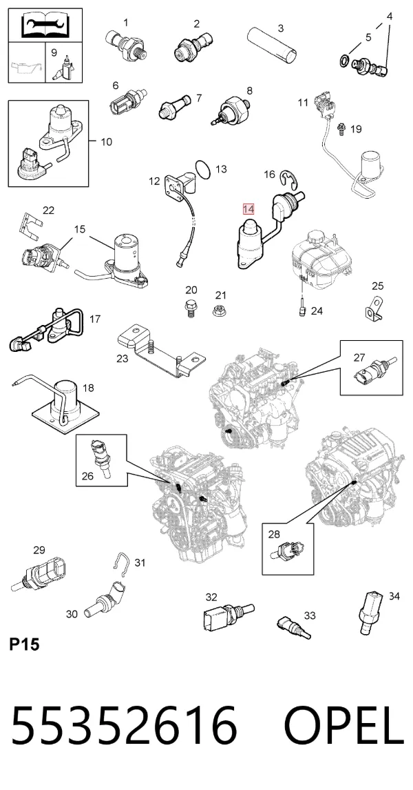 Датчик уровня масла 55352616 Opel