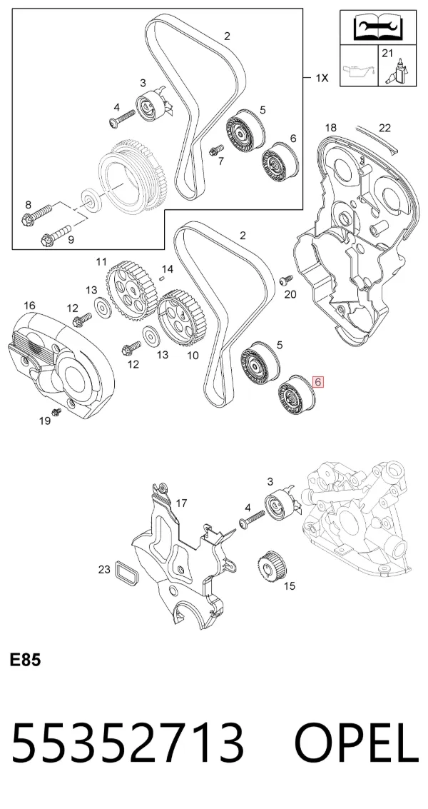 Паразитный ролик ГРМ 55352713 Opel