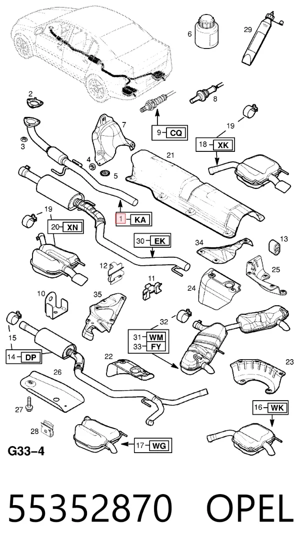 Центральная часть глушителя 55352870 Opel