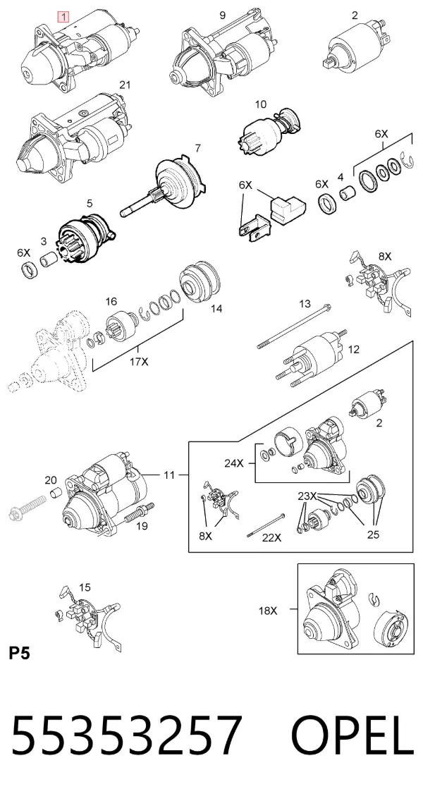 Стартер 55353257 Opel