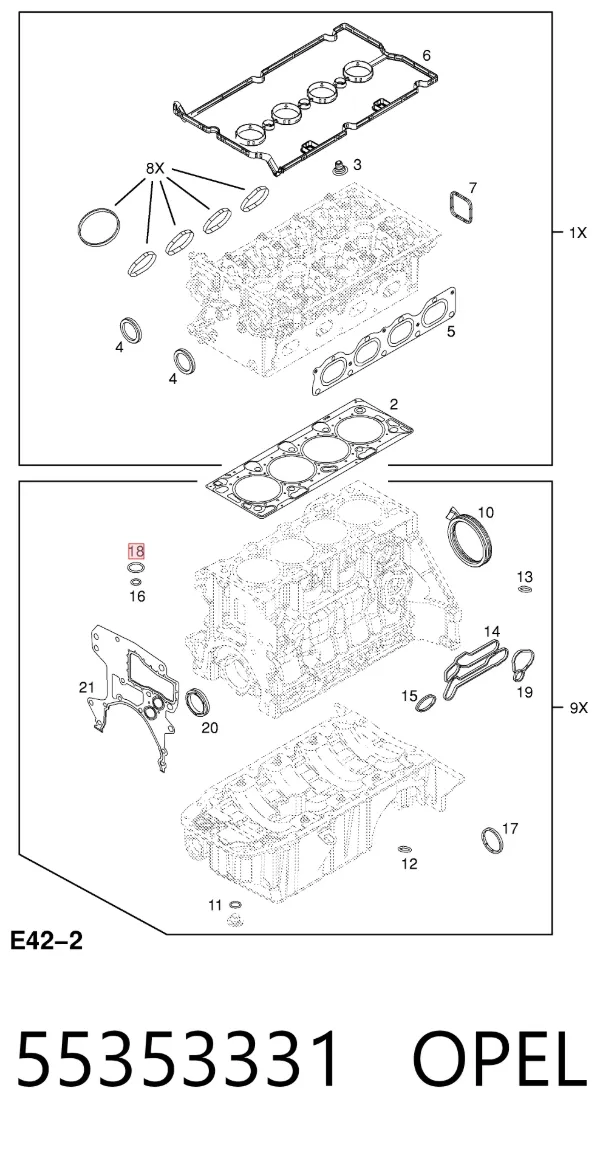 Кольцо уплотнительное масляного теплообменника 55353331 Opel
