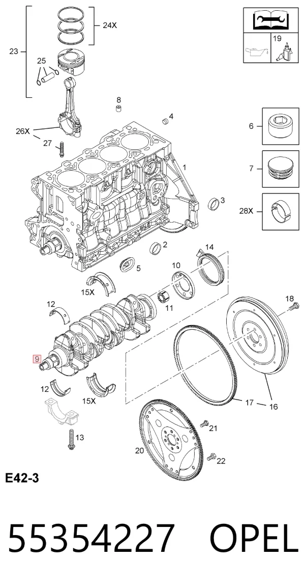 Коленвал 55354227 Opel