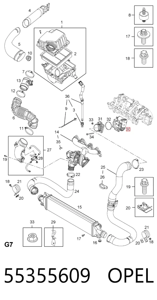 Дроссельная заслонка 55355609 Opel