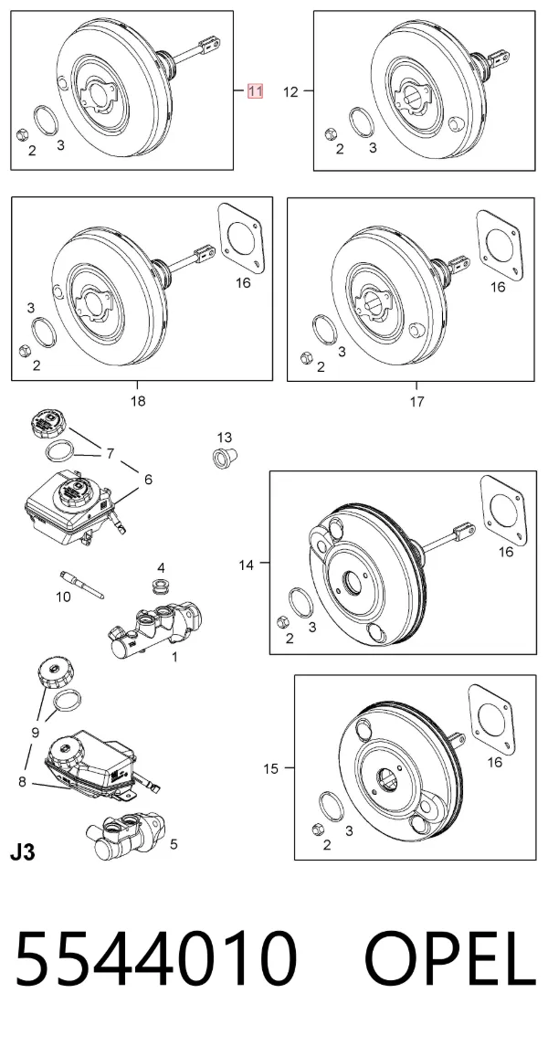 Усилитель тормозов 5544010 Opel