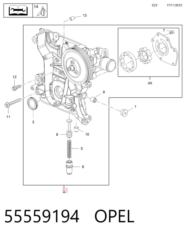 Масляный насос 55559194 Opel