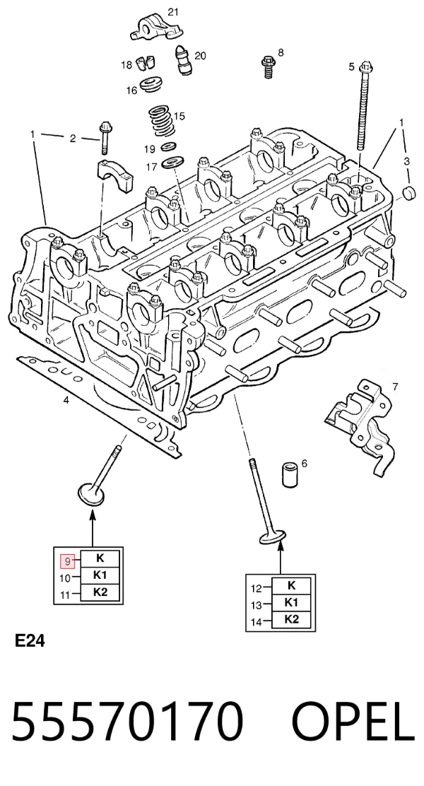 Впускной клапан 55570170 Opel