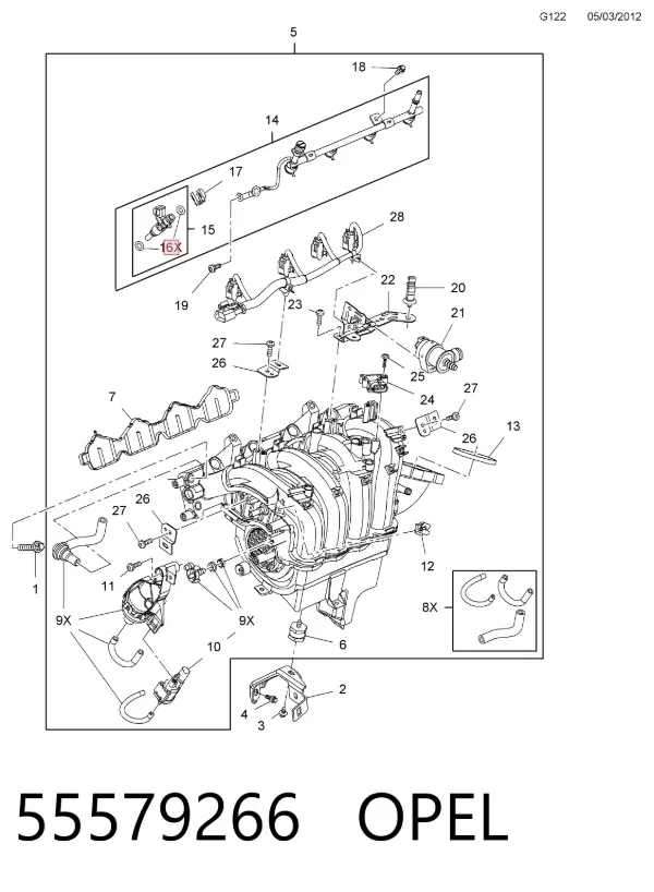 Кольцо форсунки 55579266 Opel