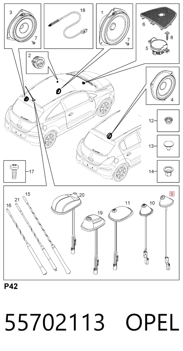 Антенна 55702113 Opel