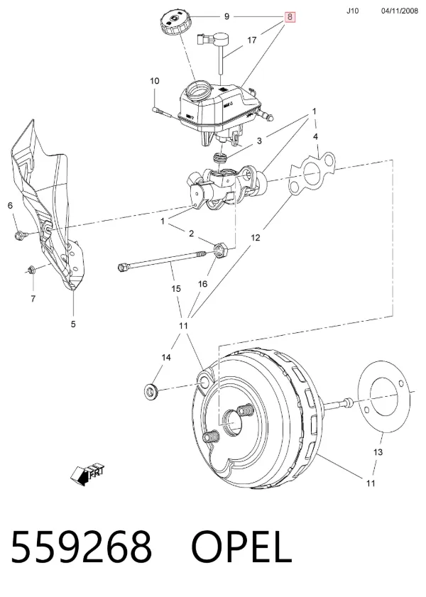 Бачок тормозной 559268 Opel