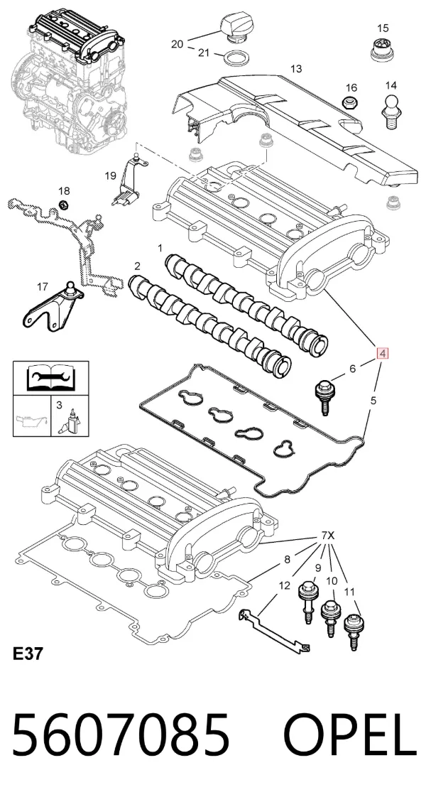 Клапанная крышка 5607085 Opel