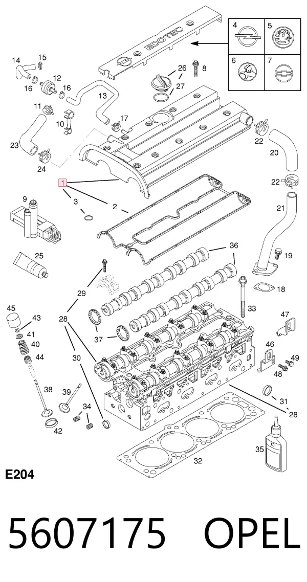 Клапанная крышка 5607175 Opel