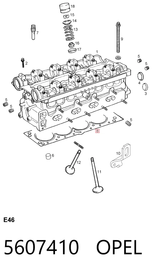Прокладка ГБЦ 5607410 Opel
