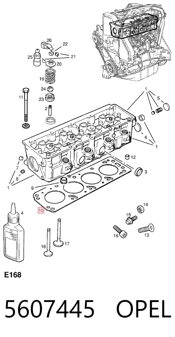 Прокладка ГБЦ 5607445 Opel
