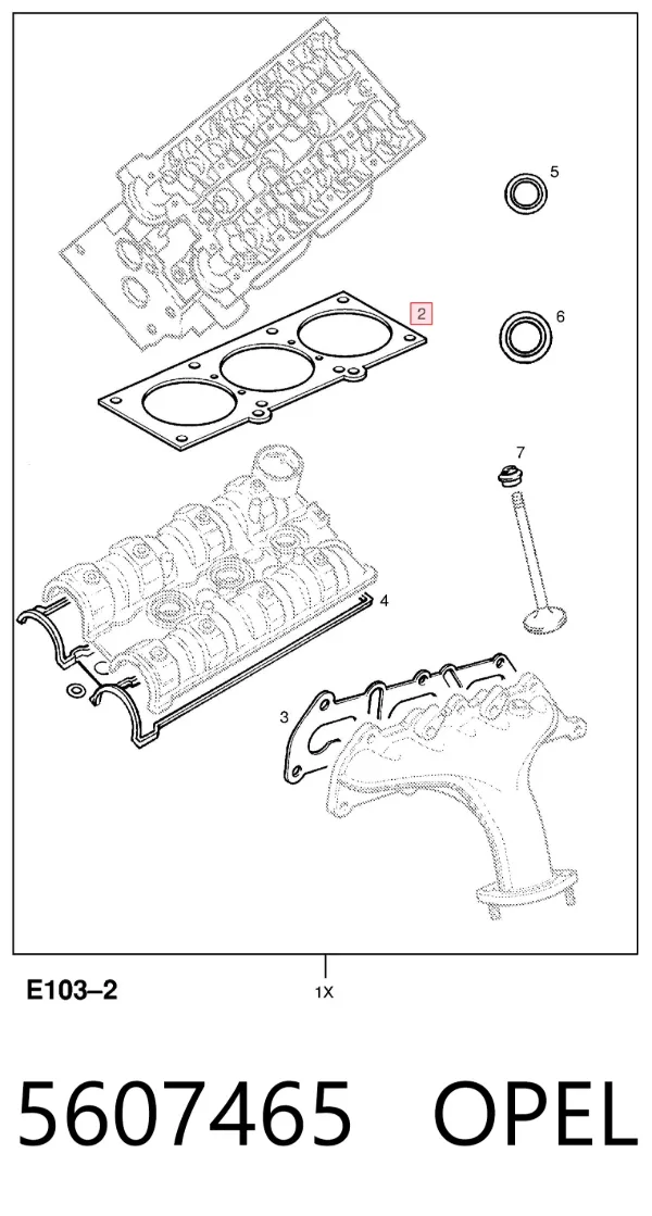 Прокладка ГБЦ 5607465 Opel