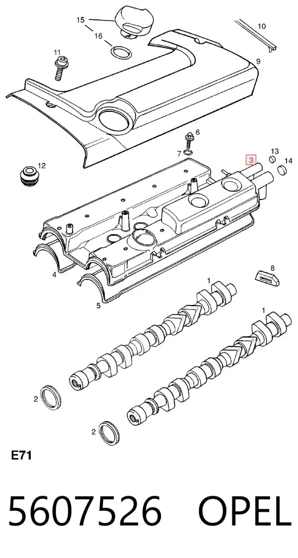 Клапанная крышка 5607526 Opel