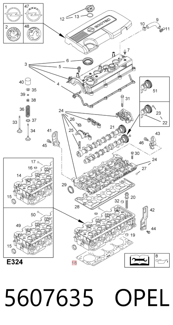 Прокладка ГБЦ 5607635 Opel