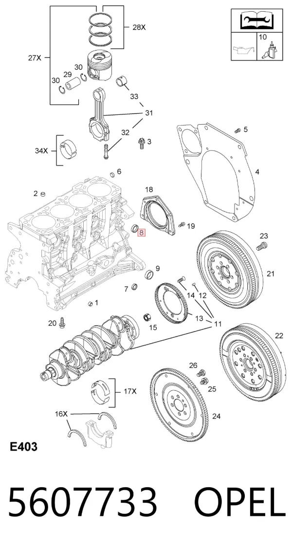 Заглушка ГБЦ 5607733 Opel