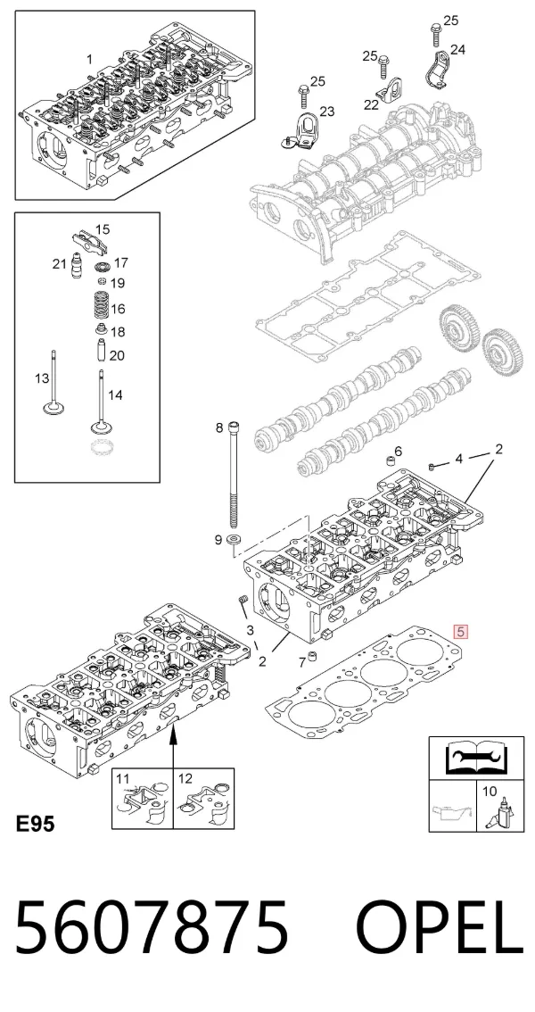 Прокладка ГБЦ 5607875 Opel