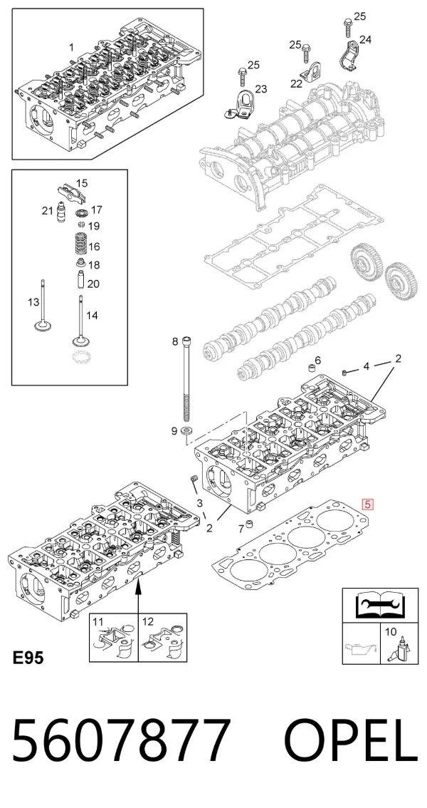 Прокладка ГБЦ 5607877 Opel