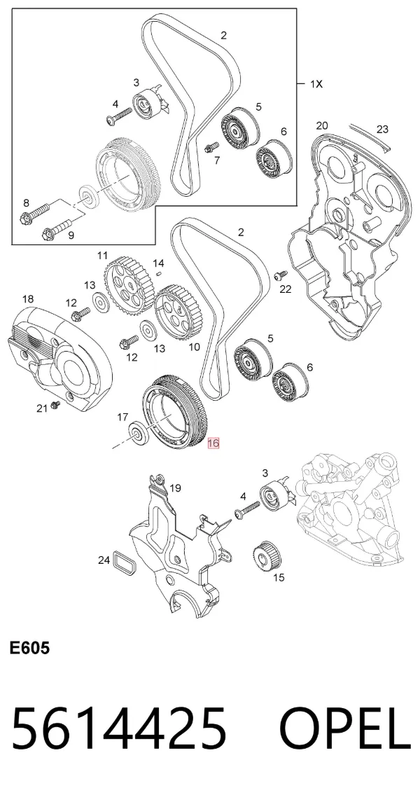 Шкив коленвала 5614425 Opel