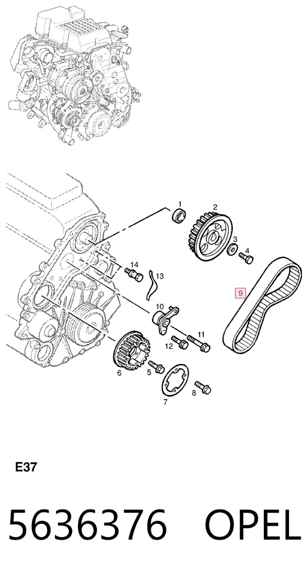 Ремень ГРМ 5636376 Opel