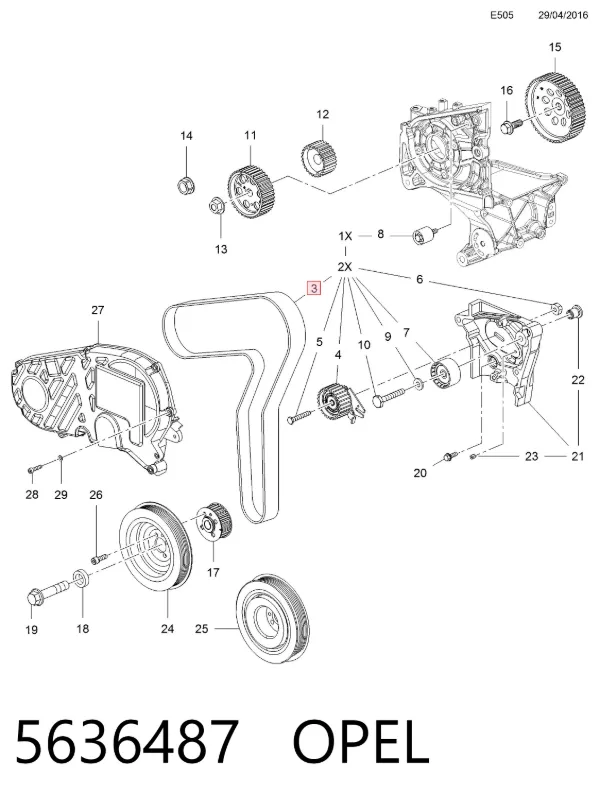 Ремень ГРМ 5636487 Opel