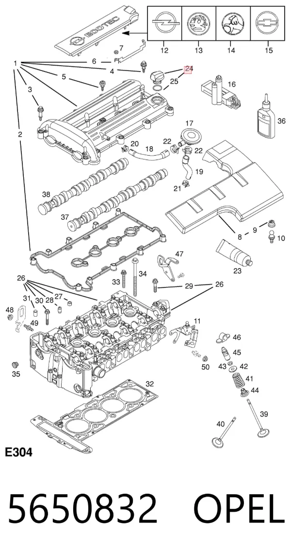 Крышка маслозаливной горловины 5650832 Opel