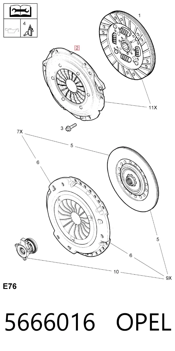 Корзина сцепления 5666016 Opel