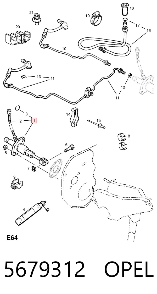 Главный цилиндр сцепления 5679312 Opel