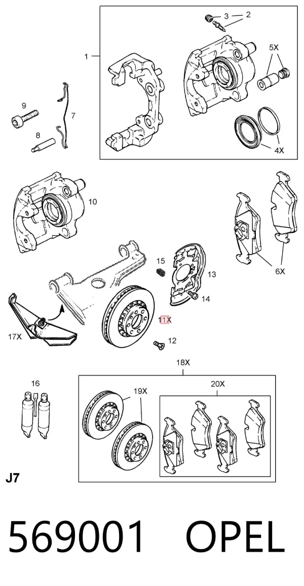 Передние тормозные диски 569001 Opel