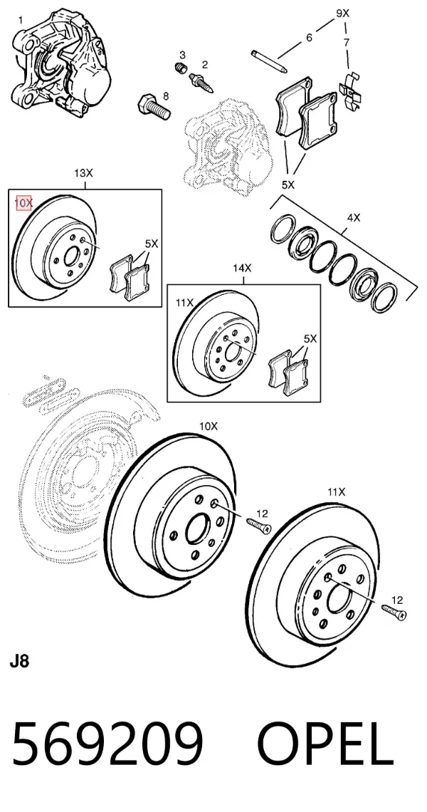 Тормозные диски 569209 Opel
