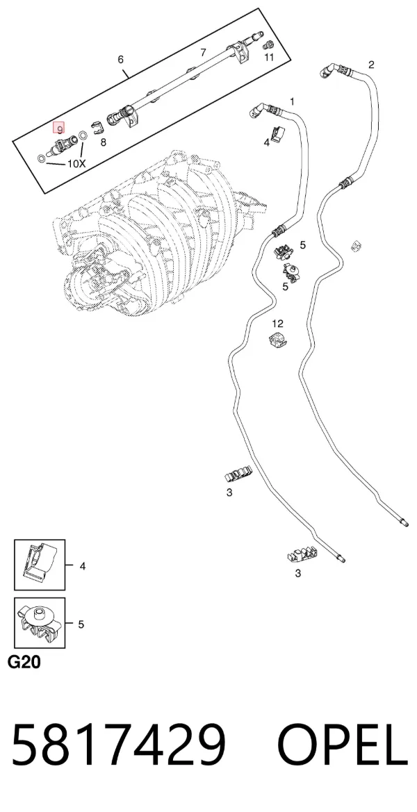 Топливные форсунки 5817429 Opel