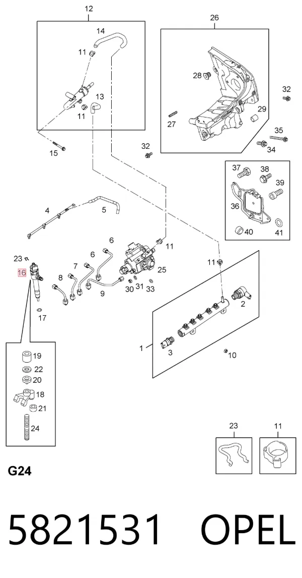 Топливные форсунки 5821531 Opel