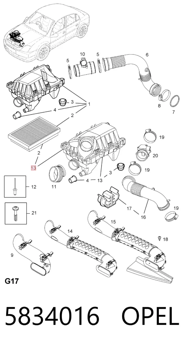 Корпус фильтра Opel Vectra C