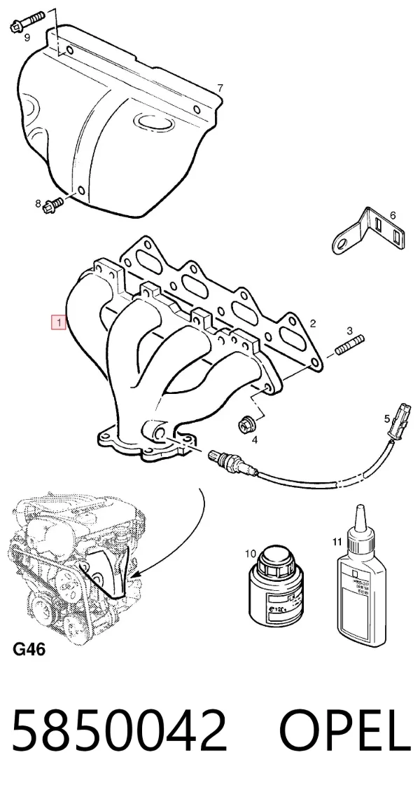 Выпускной коллектор 5850042 Opel